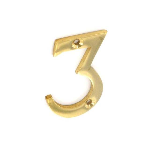 Securit Brass Numeral 3 50mm Pack Of 1
