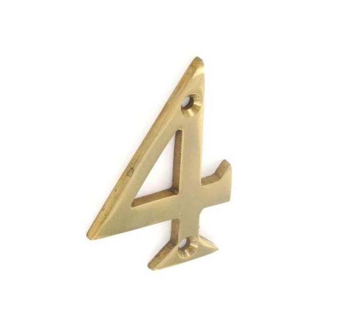 Securit Brass Numeral 4 50mm Pack Of 1