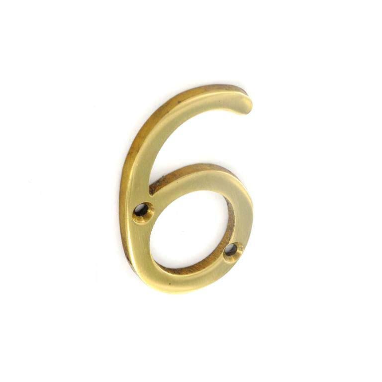 Securit Brass Numeral 6 50mm Pack Of 1