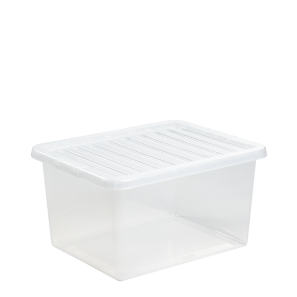 Wham Crystal Storage Box & Lid Clear 37L