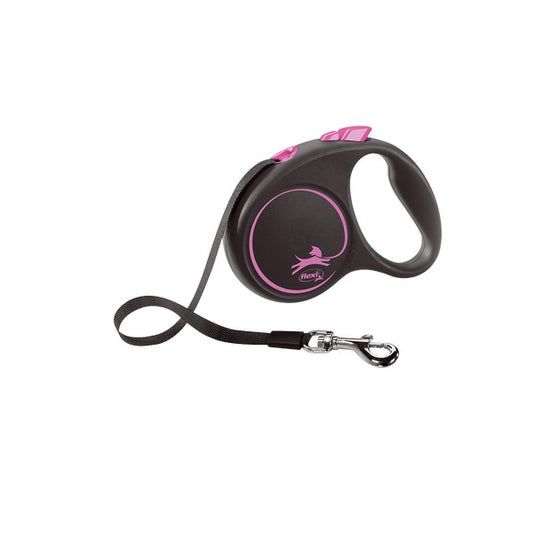 Flexi Lead Black Design Small Tape 5m Pink