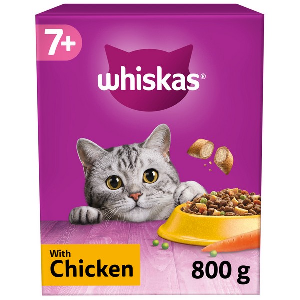 Whiskas 7+ Cat Complete Dry Food with Chicken 800g