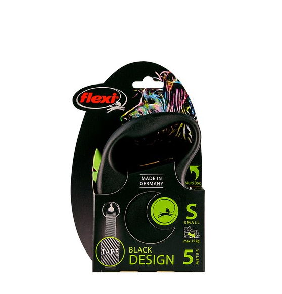 Flexi Lead Black Design Small Tape 5m Green