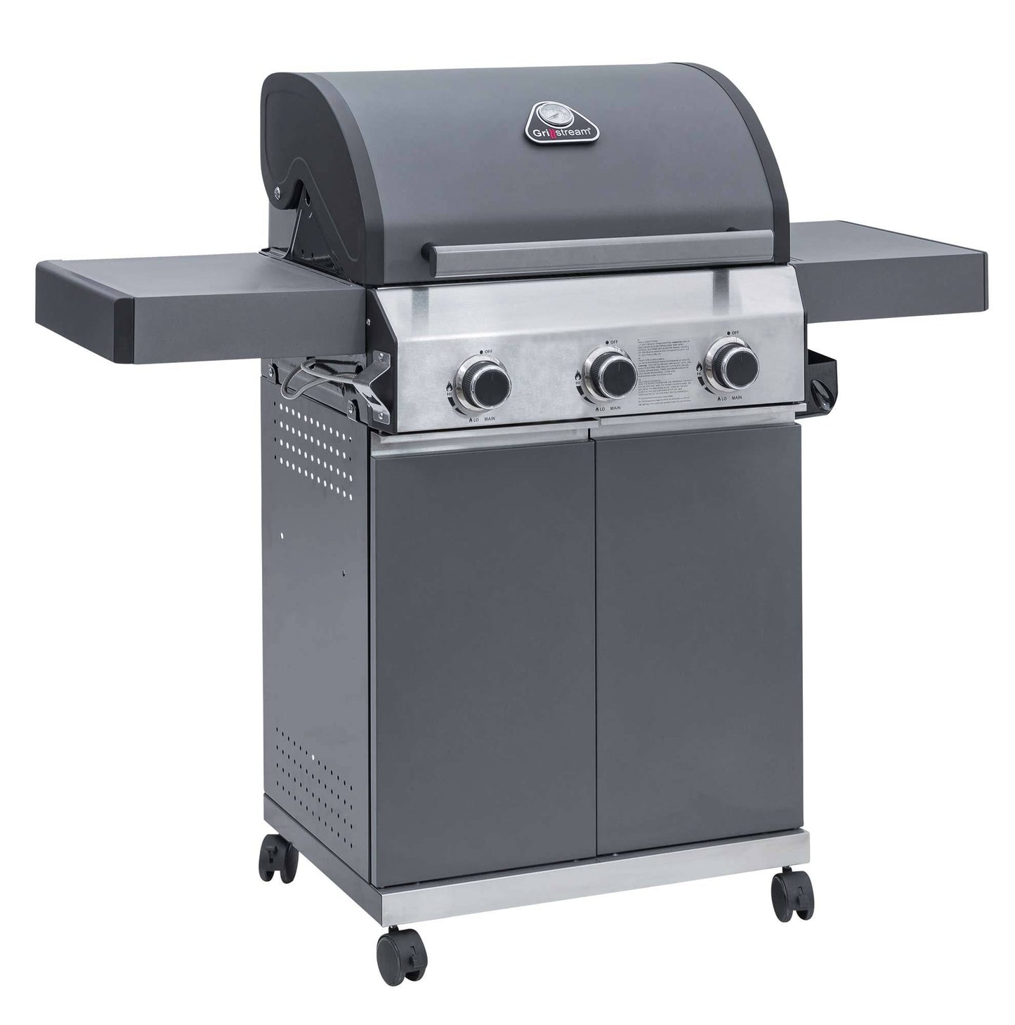 Grillstream 3 Burner Barbecue Hybrid Charcoal & Gas BBQ Grey (GCH30MG)