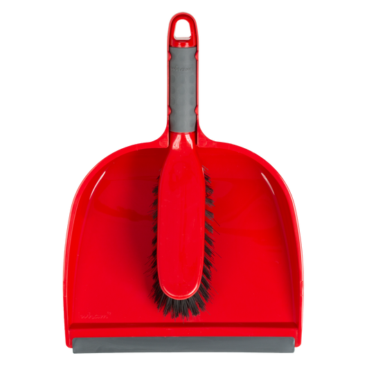 Wham Klean Dustpan & Brush Red Grey