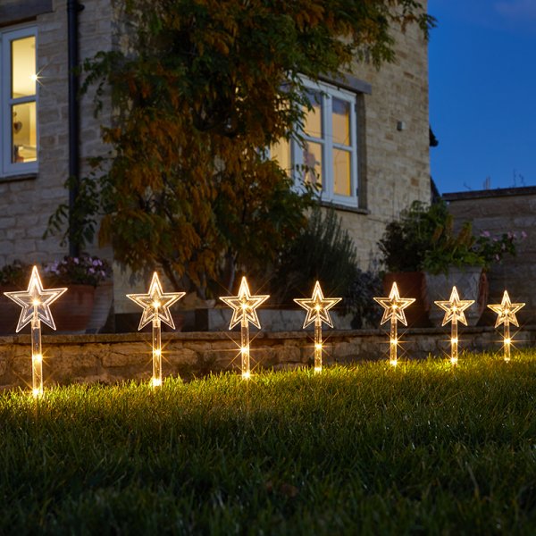 Three Kings StarDécor Stakes - Set of 8 - Warm White