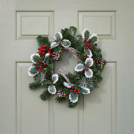 Three Kings HollyBerry LED Wreath 40 cm