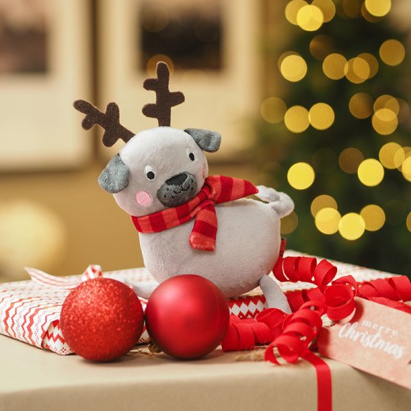 Zoon Dog Toy Festive Percy Pug PlayPal