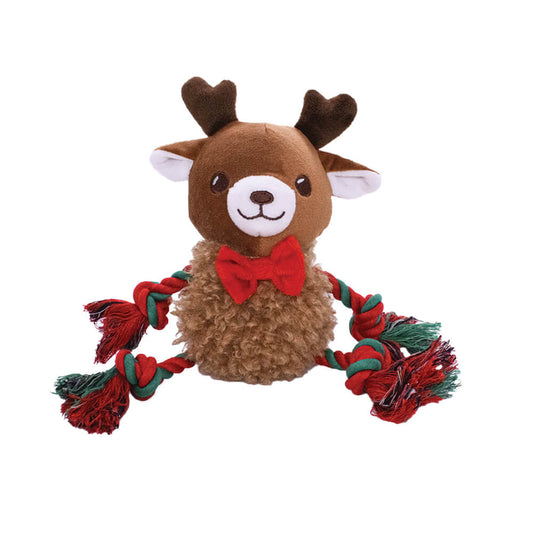 Happy Pet Dog Toy Fluffy Ropee Reindeer