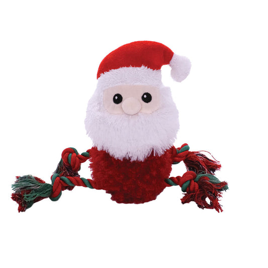 Happy Pet Dog Toy Fluffy Ropee Santa