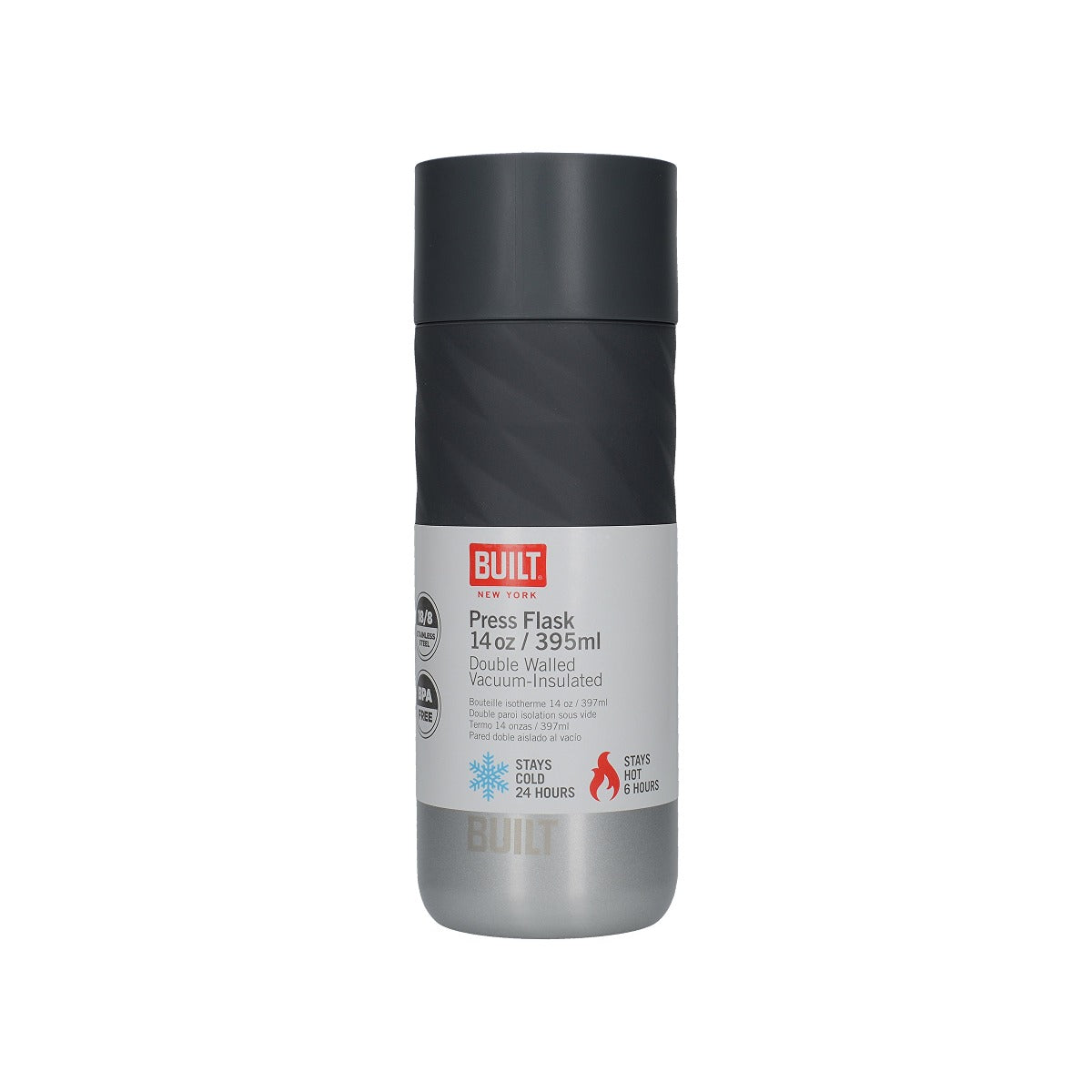 Built Stainless Steel Press Travel Flask 450ml