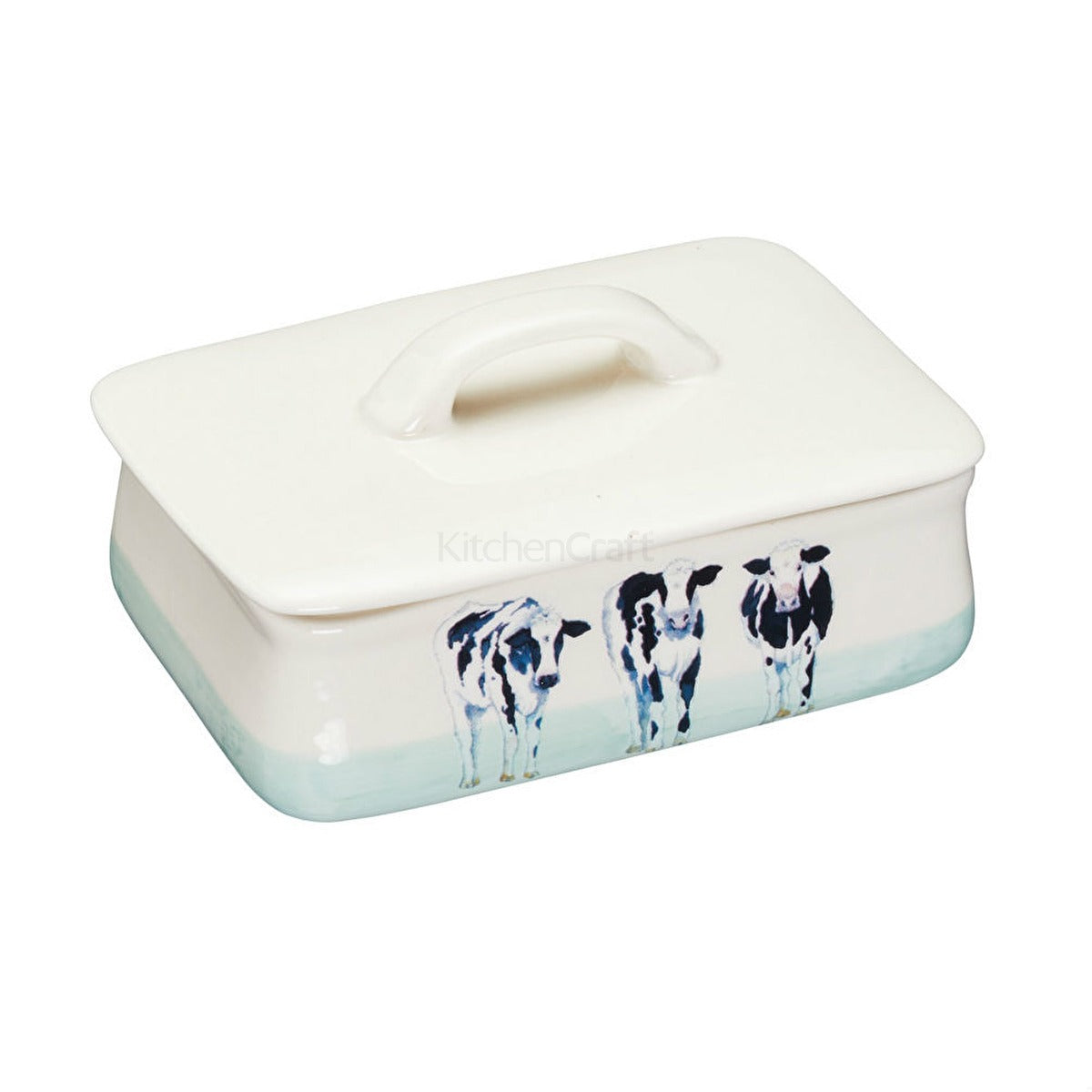 Apple Farm Stoneware Butter Dish Cows