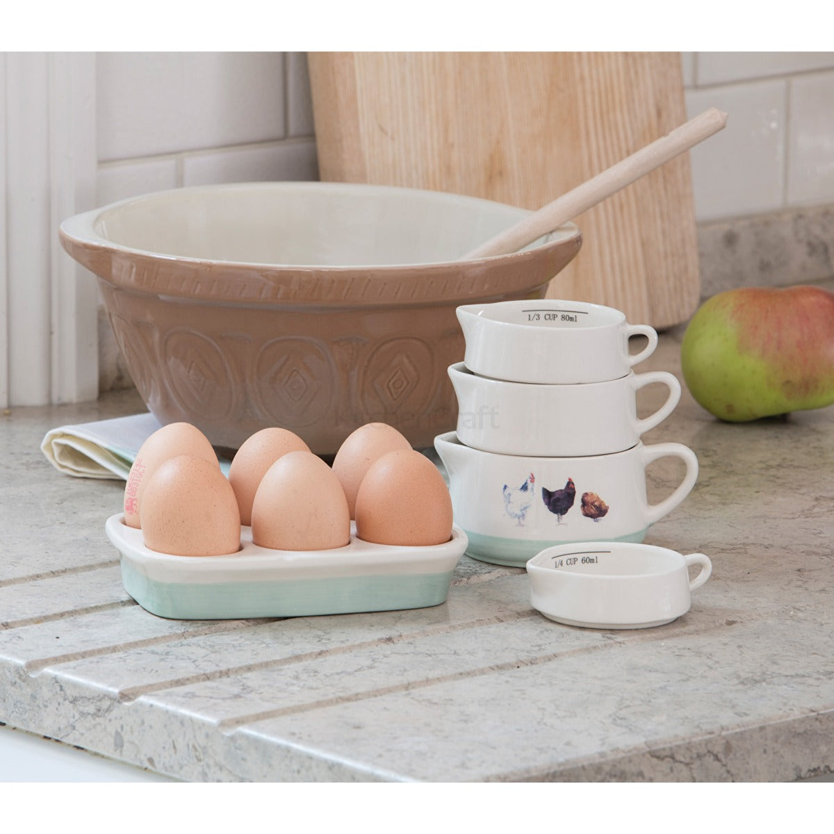 Apple Farm Stoneware 6 Egg Holder Hand-Finished