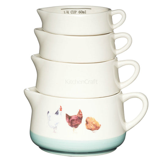 Apple Farm Stoneware Measuring Cups x4
