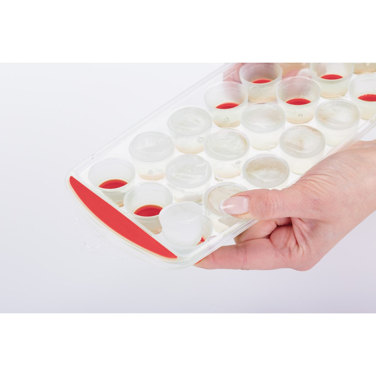 Colourworks Pop Out Flexible Ice Cube Tray Red