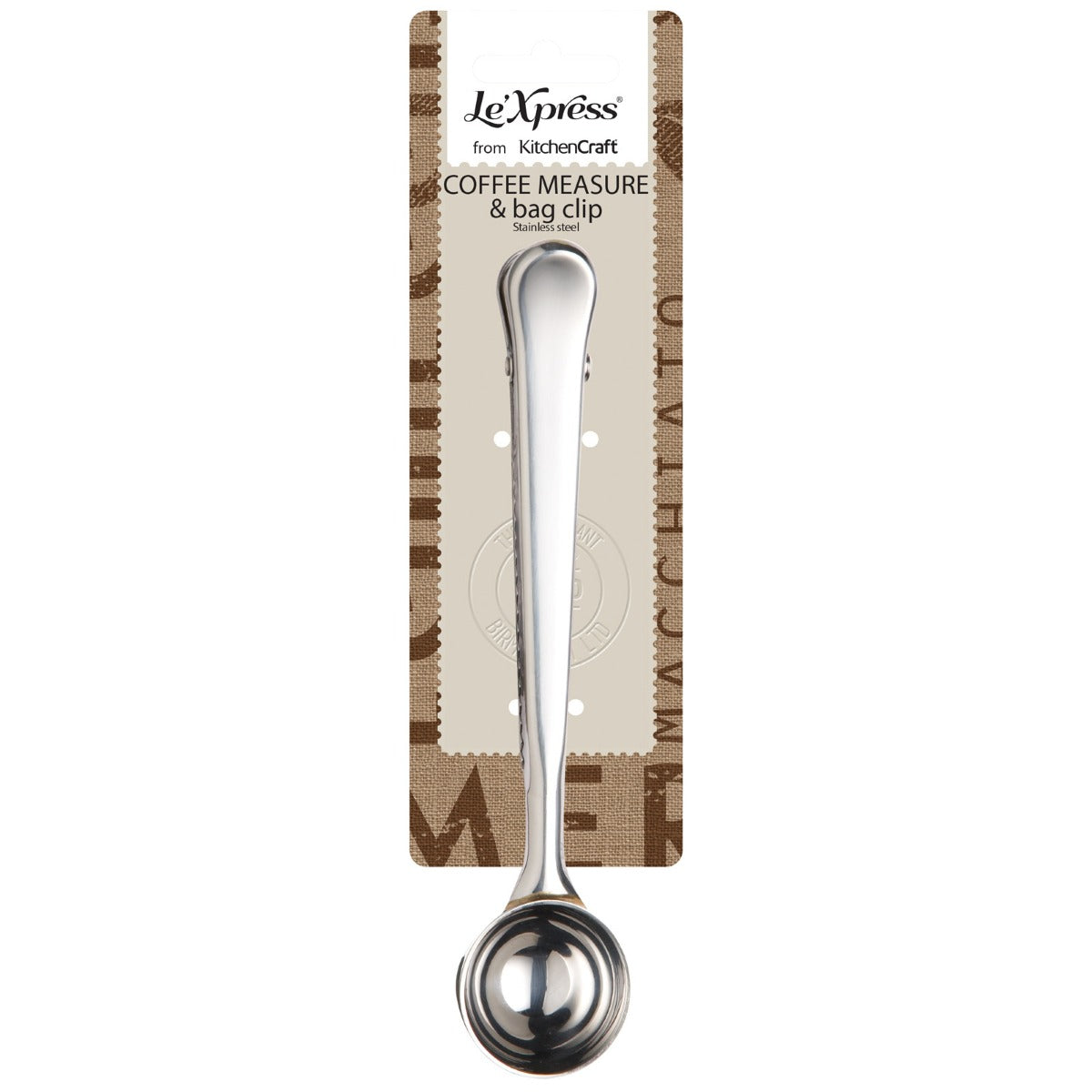 Le'Xpress Stainless Steel Coffee Measure & Bag Clip
