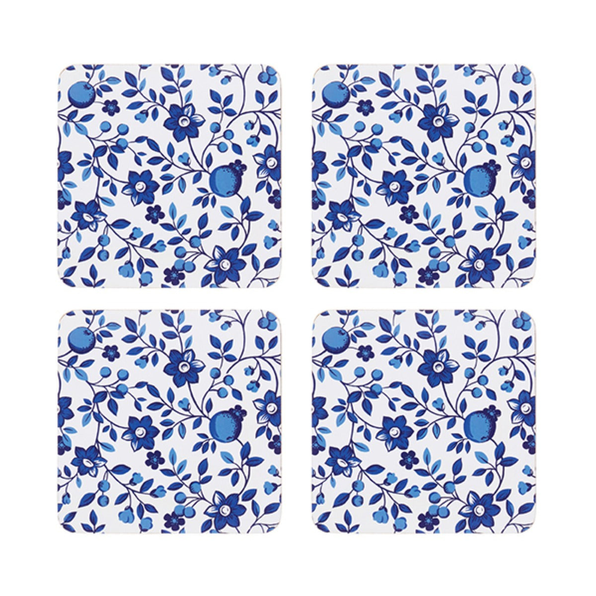KitchenCraft Traditional Blue Cork Coasters x4