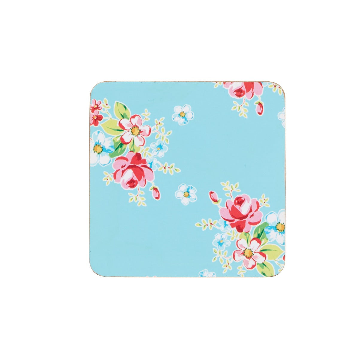 KitchenCraft English Rose Cork Coasters x4