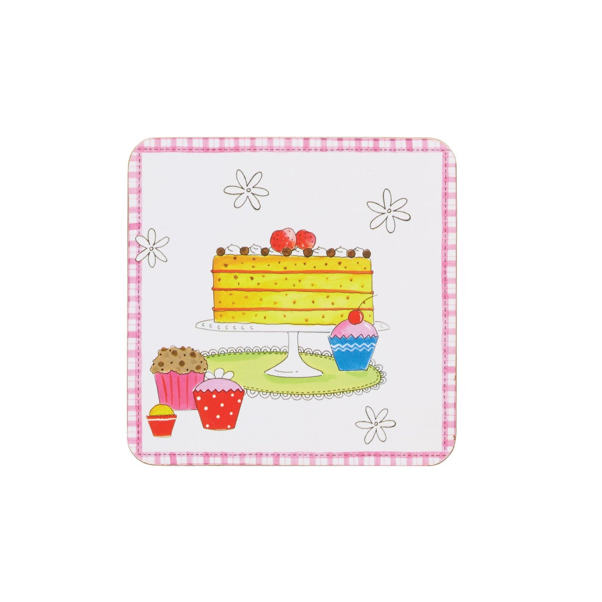 KitchenCraft Time for Tea Cork Coasters x4
