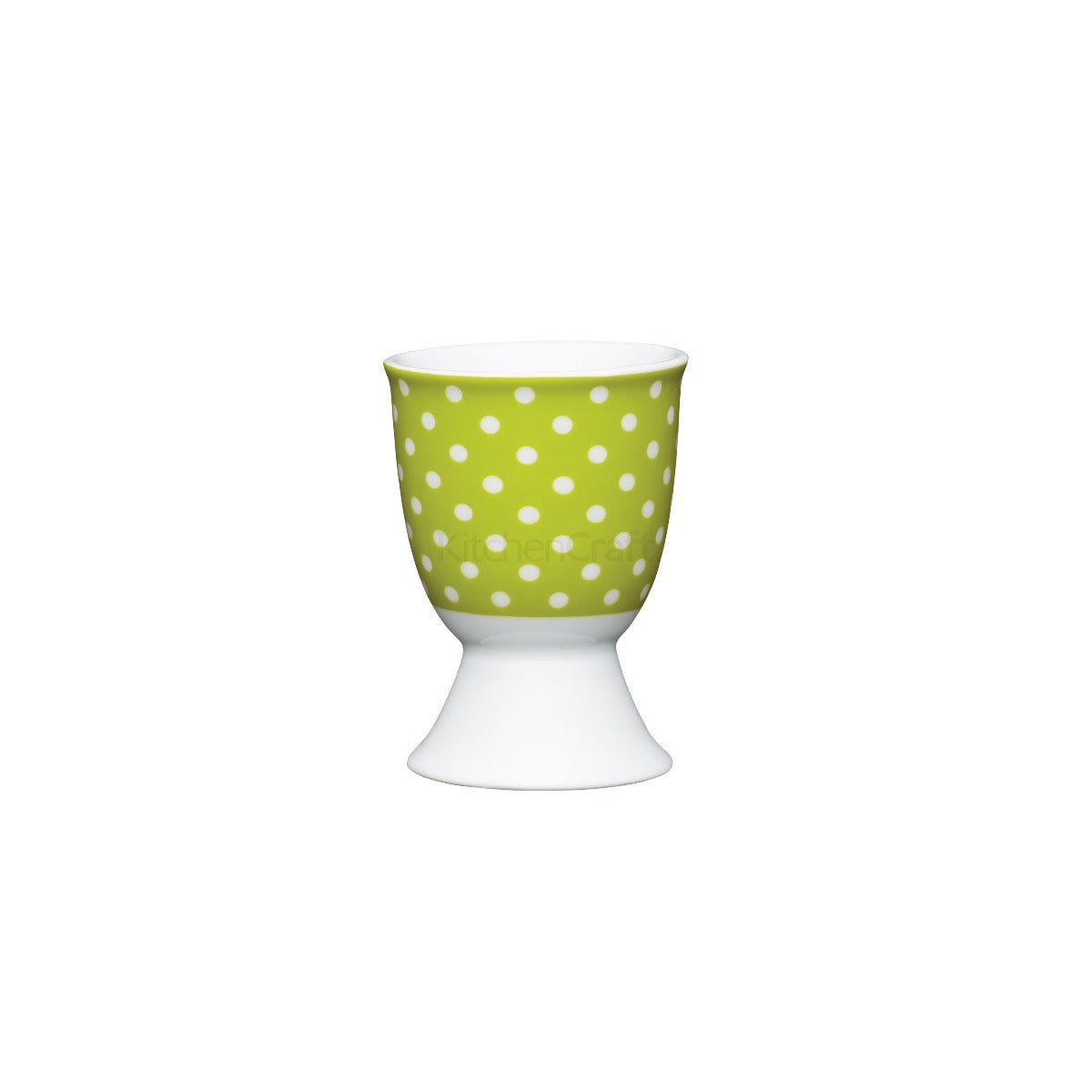 KitchenCraft Green Polka Dot Porcelain Egg Cup