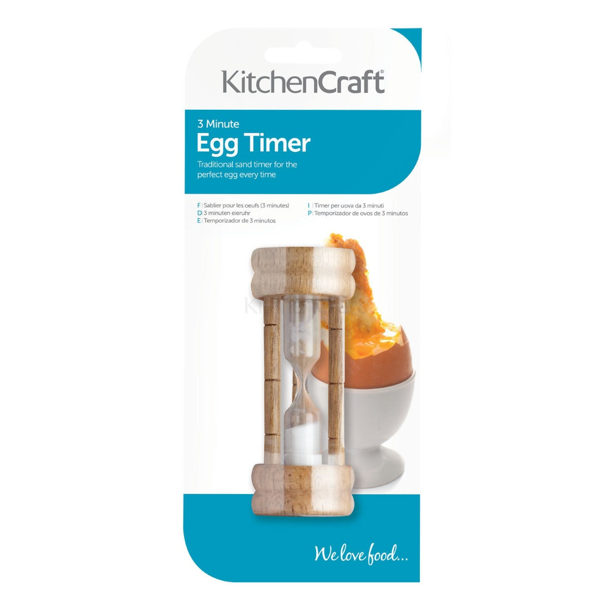 KitchenCraft Traditional Sand Egg Timer 3-Minute