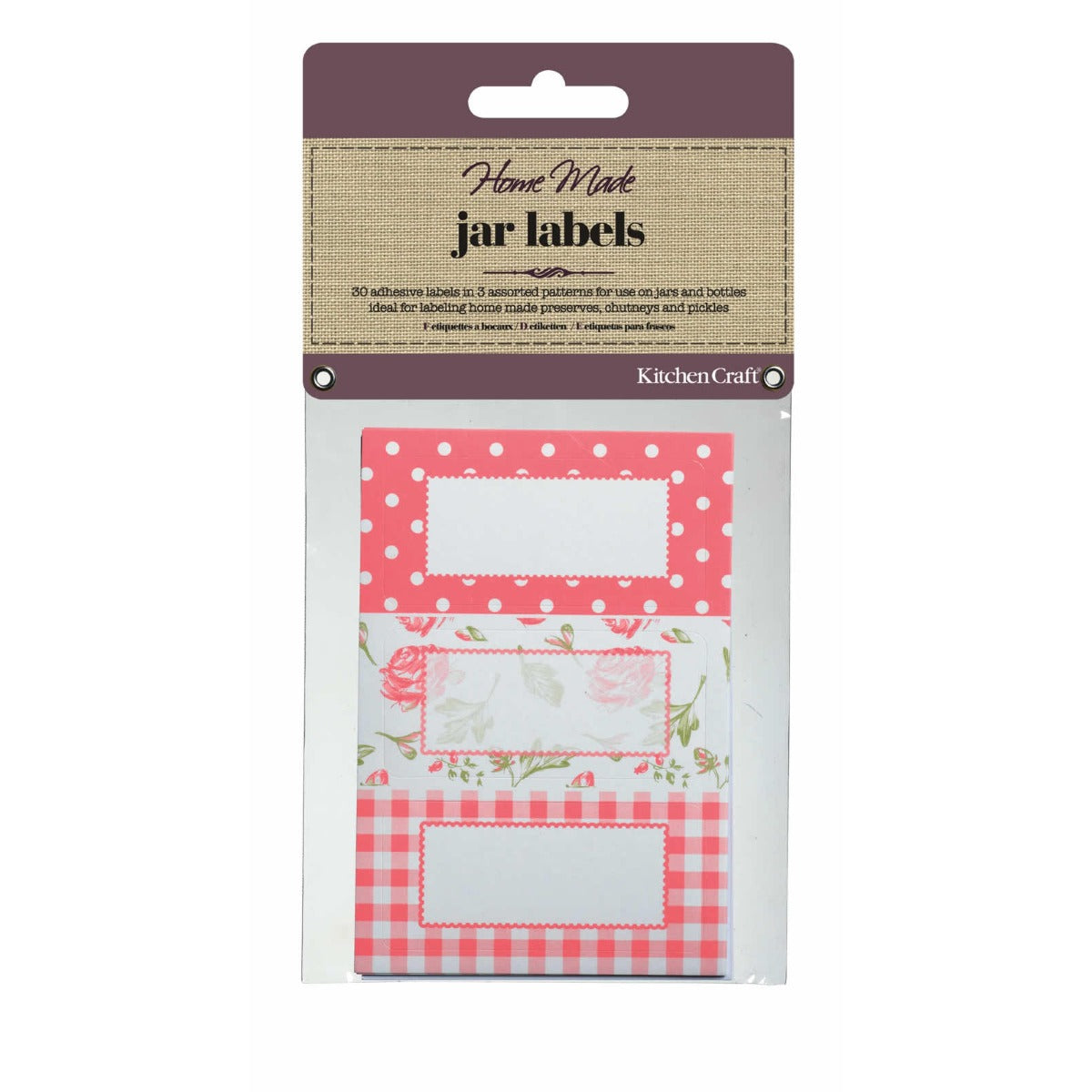 Home Made Jam Jar Labels Roses x30
