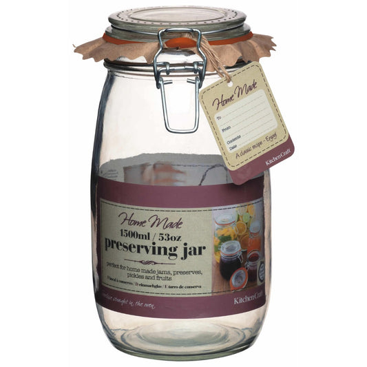 Home Made Glass Preserving Jar 1.5L