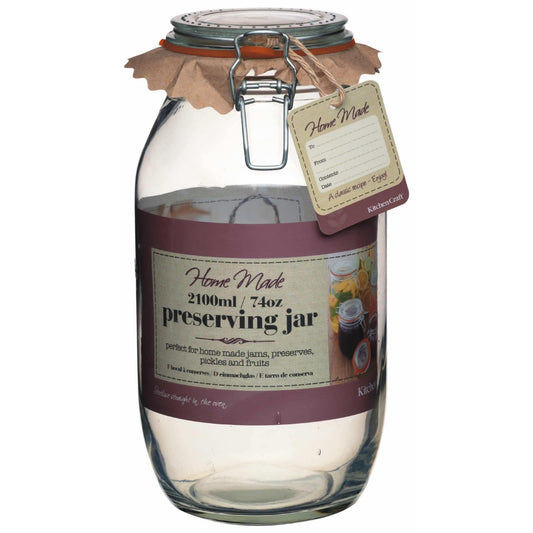 Home Made Glass Preserving Jar 2.1L