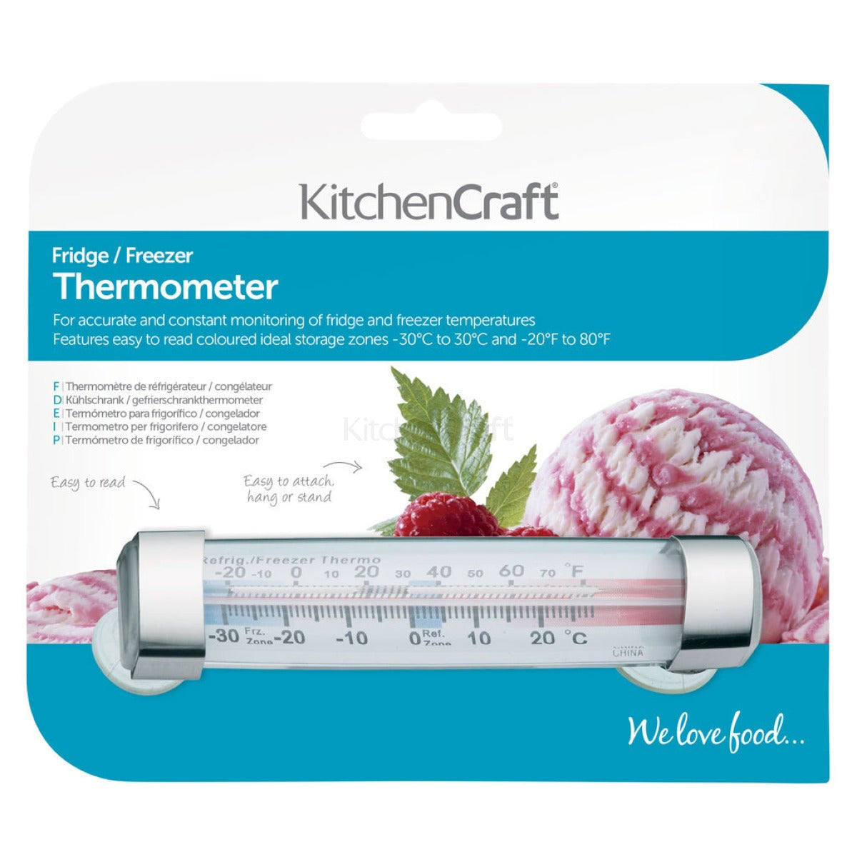 KitchenCraft Plastic Fridge & Freezer Thermometer