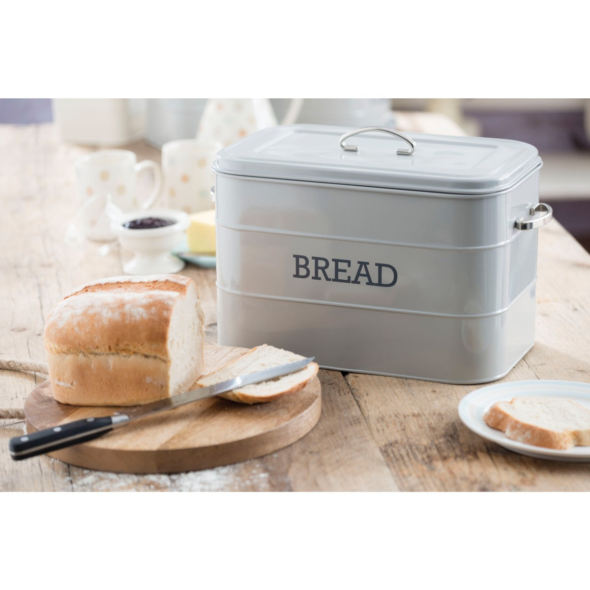 Living Nostalgia by KitchenCraft Vintage Grey Bread Bin