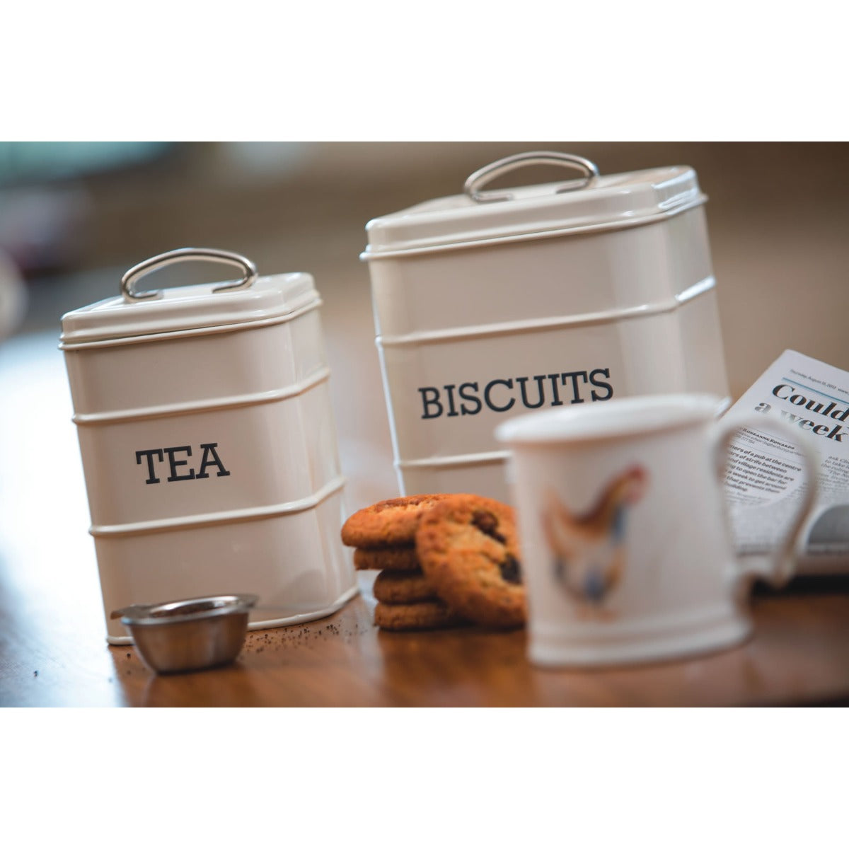 Living Nostalgia by KitchenCraft Antique Cream Biscuit Tin