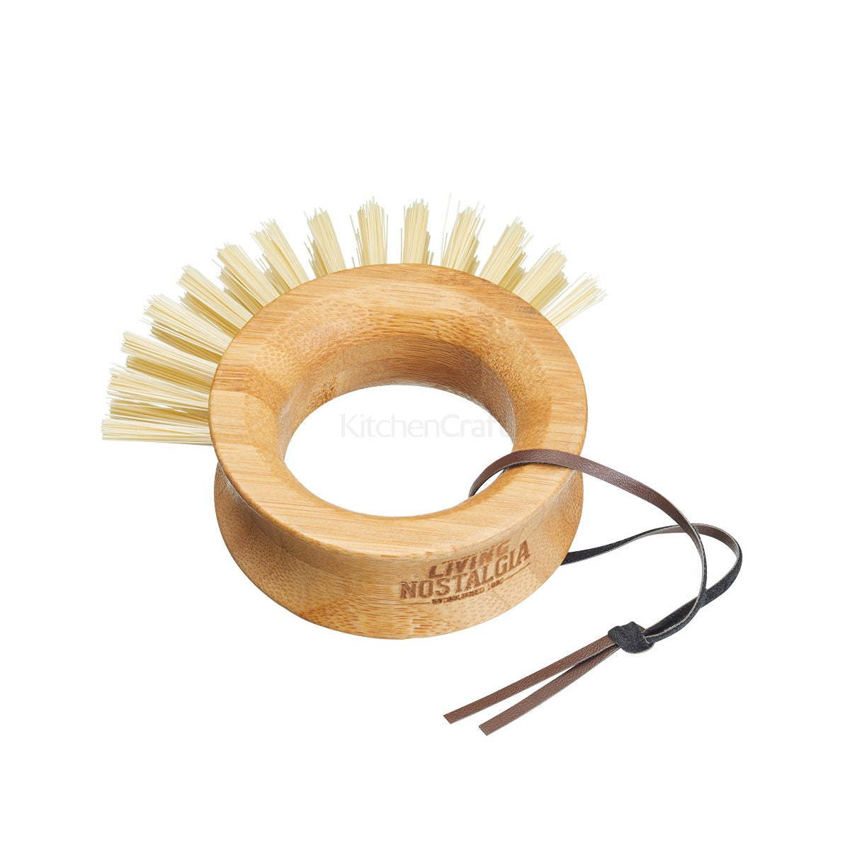 Living Nostalgia by KitchenCraft Bamboo Dish Scrubbing Brush & Round Handle