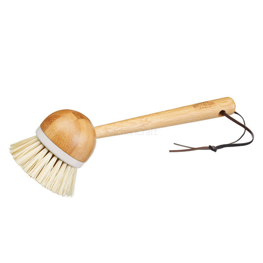 Living Nostalgia by KitchenCraft Small Round Bamboo Dish Scrub Brush