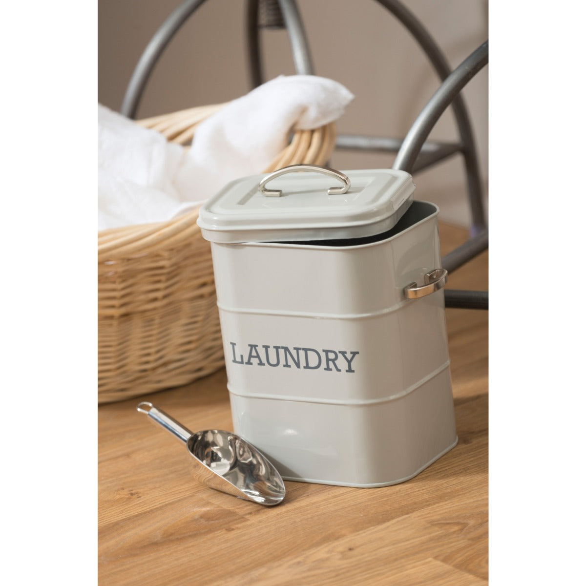 Living Nostalgia by KitchenCraft French Grey Laundry Tin