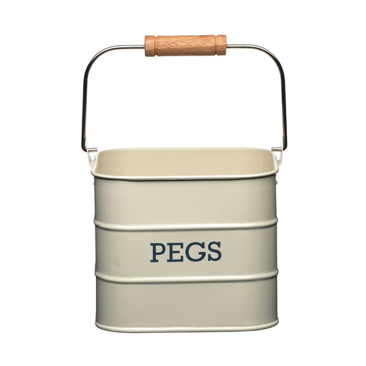 Living Nostalgia by KitchenCraft Antique Cream Peg Tin