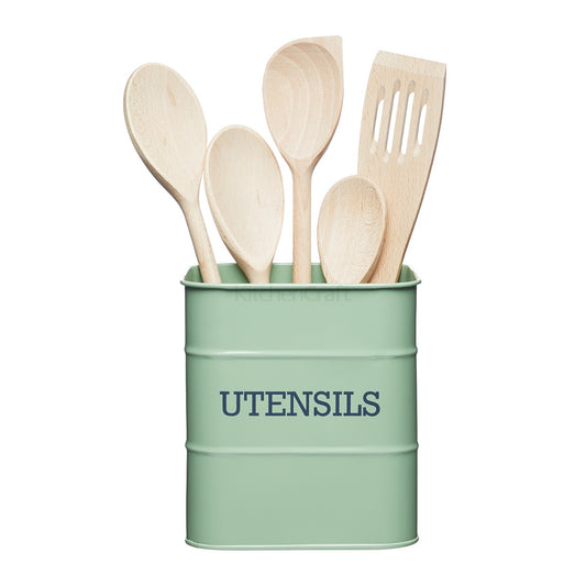 Living Nostalgia by KitchenCraft English Sage Green Utensils Pot