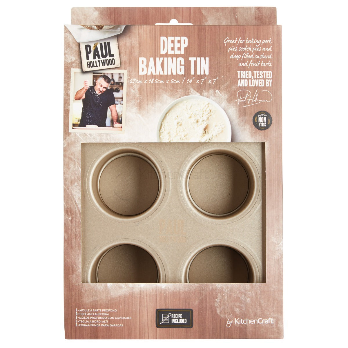 Paul Hollywood Non-Stick Deep Baking Tin 6-Hole