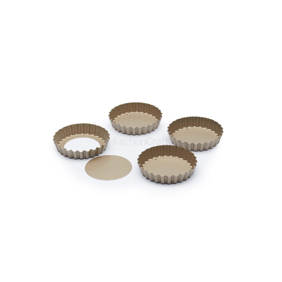 Paul Hollywood Non-Stick Round Fluted FlanTins x4