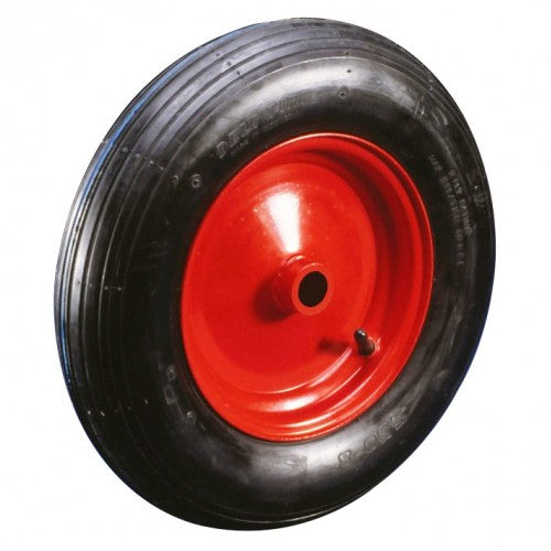 400mm Pneumatic Rubber Tyre with Metal Centre 25.4mm Plain Bore 150kg