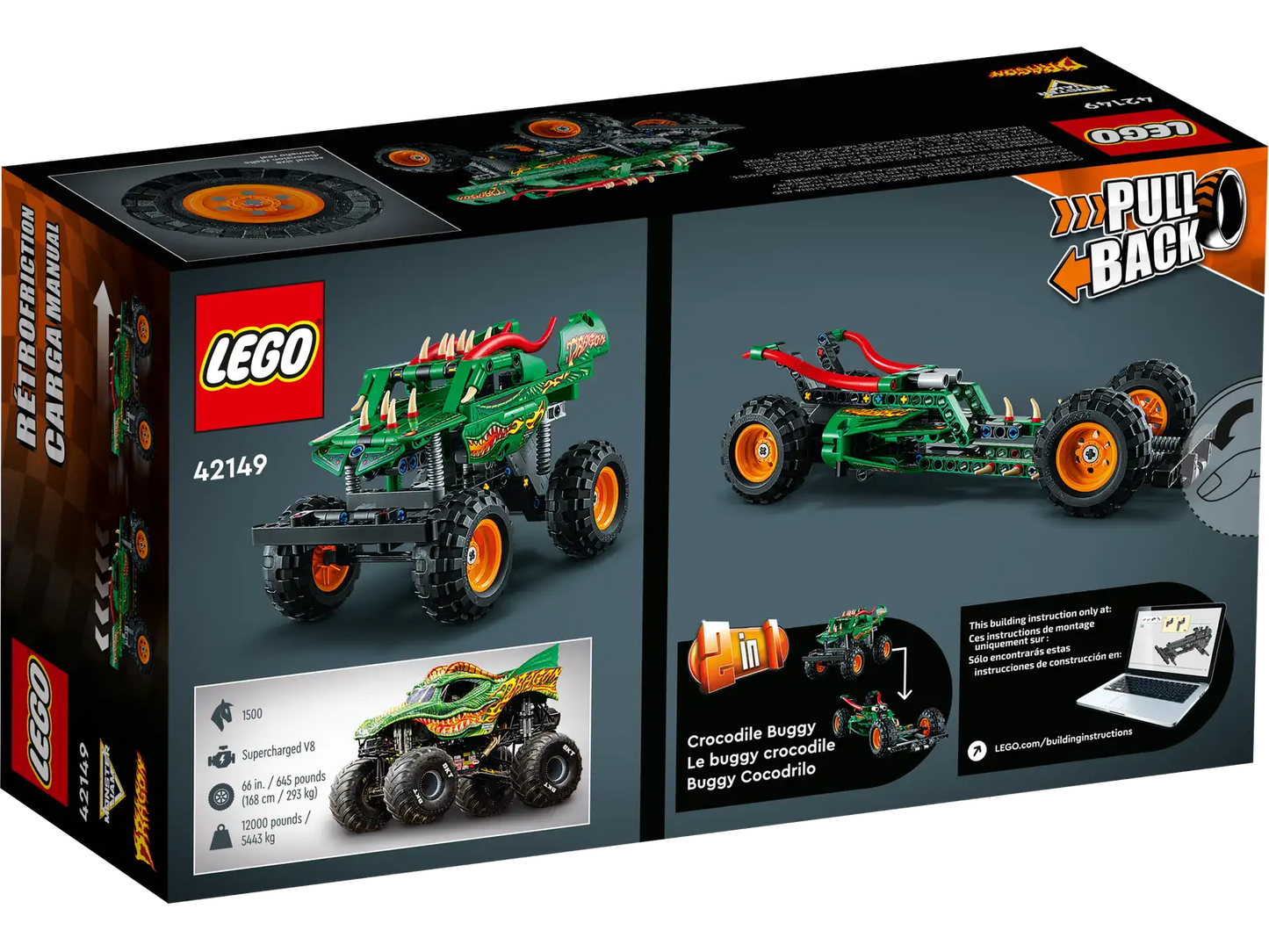Lego Technic Monster Jam Dragon 42149