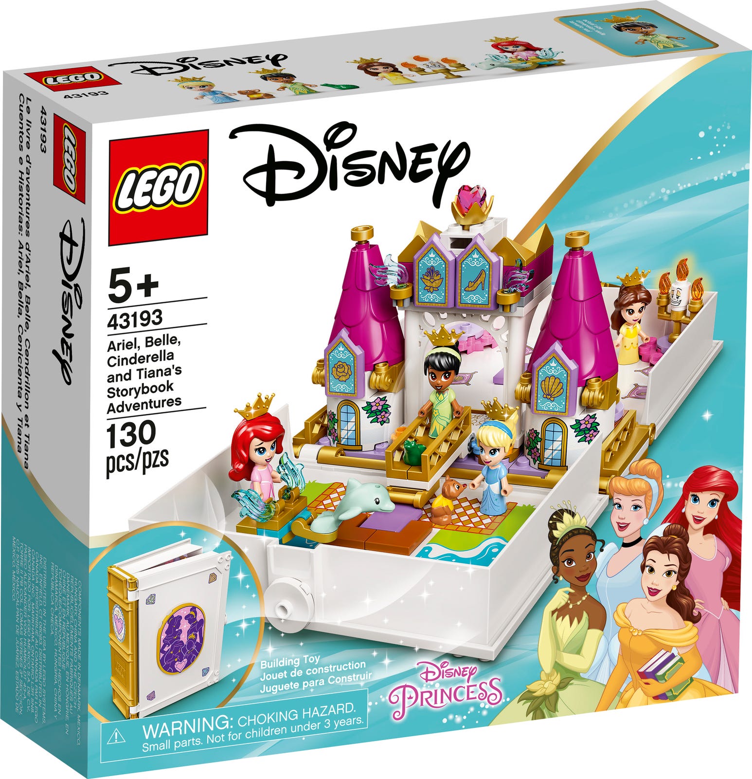Lego Ariel, Belle, Cinderella & Tiana's Storybook Adventures 43193