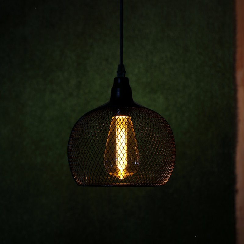 Noma Black Mesh Chloe Pendant with Bulb