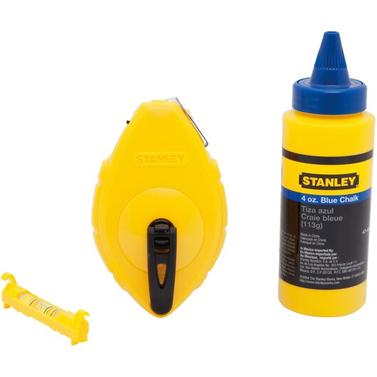 Stanley Chalk Line 30 Metre Blue Chalk & Level 047443
