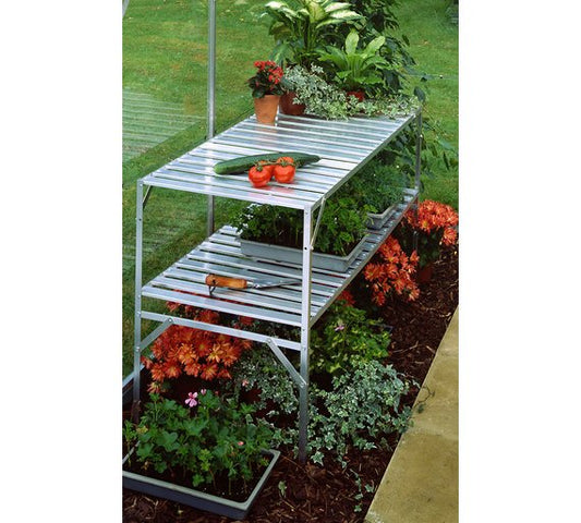 Halls Aluminium 2 Tier Slatted Greenhouse Staging 4ft