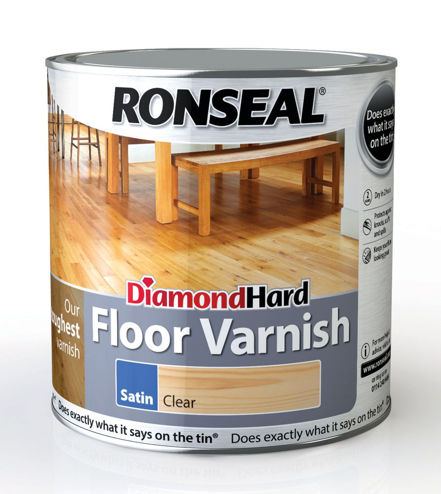 Ronseal Diamond Hard Floor Varnish Satin Clear 2.5L