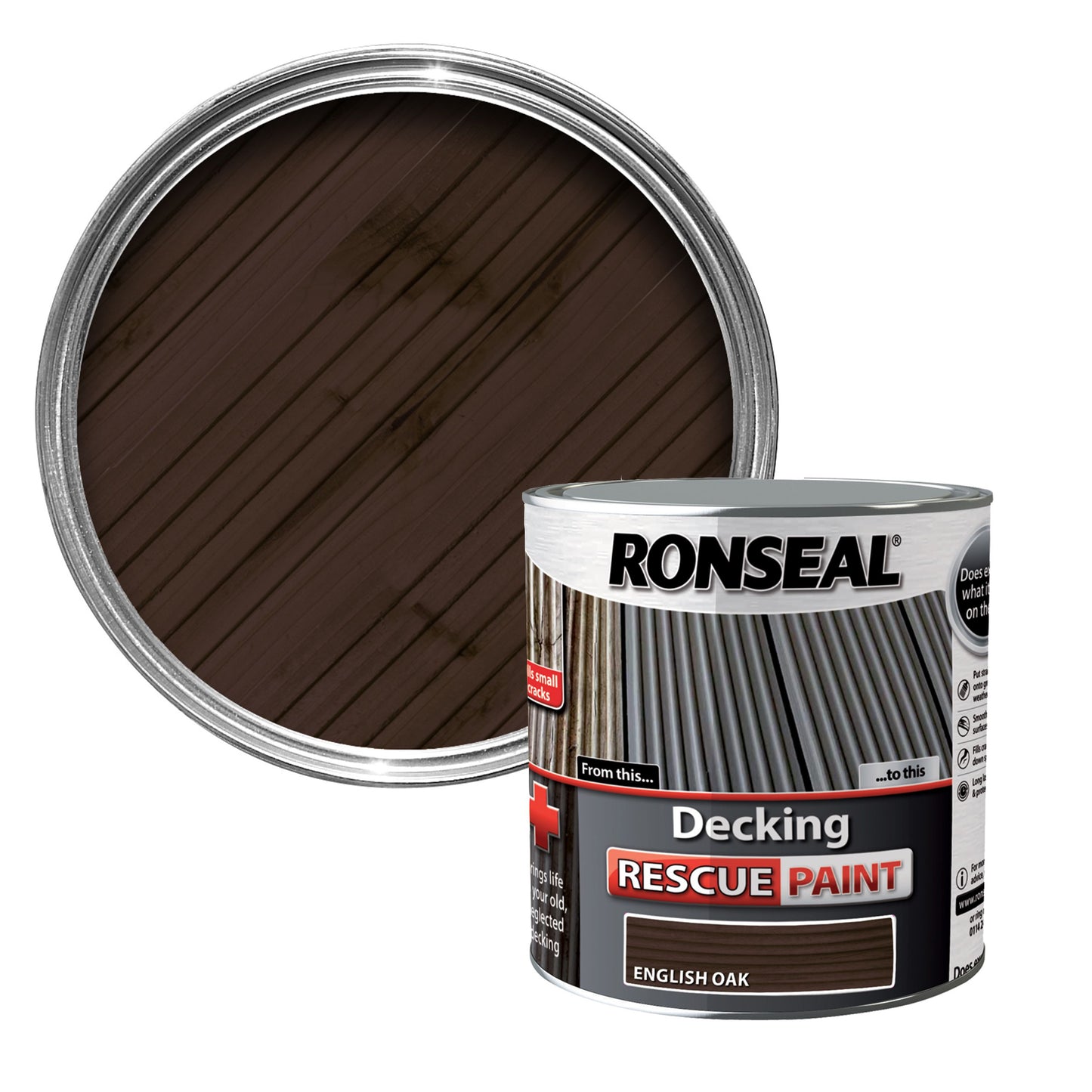 Ronseal Decking Rescue Paint 2.5L English Oak