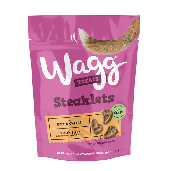 Wagg Steaklets Beef & Cheese Dog Treats 125g