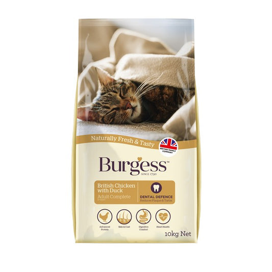 Burgess Cat Food Adult Chicken & Duck 10kg