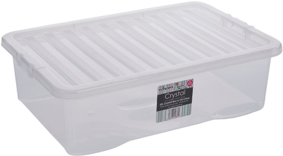 Wham Crystal Under Bed Storage Box & Lid Clear 32L