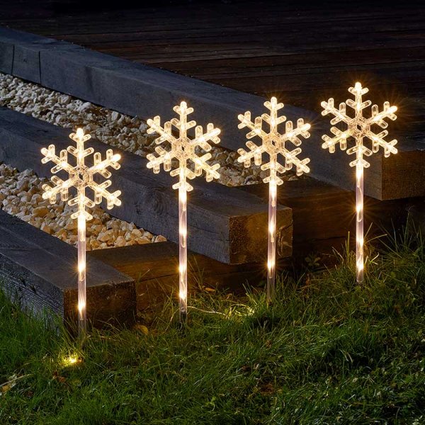 Three Kings SnowDecor Stakes Large - Set of 4 - Warm White